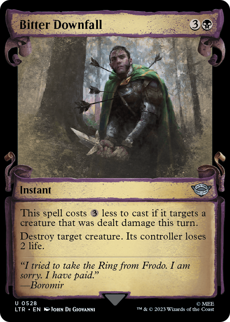 Bitter Downfall (Showcase Scrolls) (LTR-528) - The Lord of the Rings: Tales of Middle-earth: (Showcase) Foil