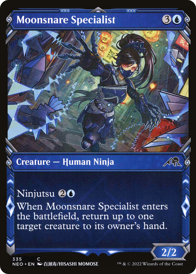 Moonsnare Specialist (Showcase) (NEO-335) - Kamigawa: Neon Dynasty: (Showcase) Foil