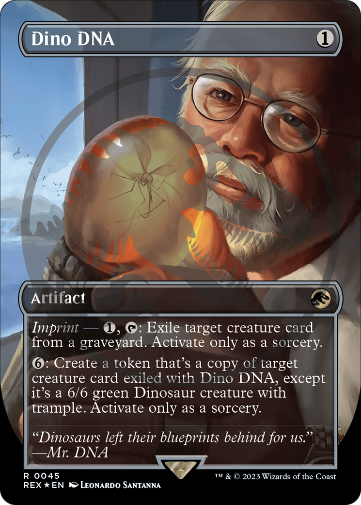Dino DNA (Borderless) (Emblem) (REX-045) - Jurassic World Collection (Borderless) Foil