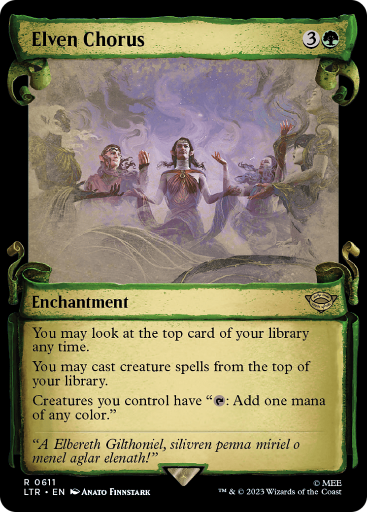Elven Chorus (Showcase Scrolls) (LTR-611) - The Lord of the Rings: Tales of Middle-earth: (Showcase) Foil