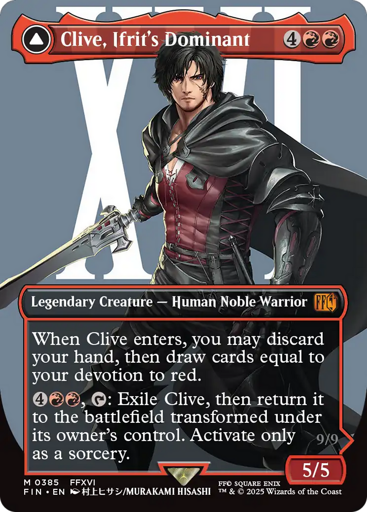 Clive, Ifrit's Dominant // Ifrit, Warden of Inferno (FIN-385) - FINAL FANTASY: (enchantment) (Borderless)