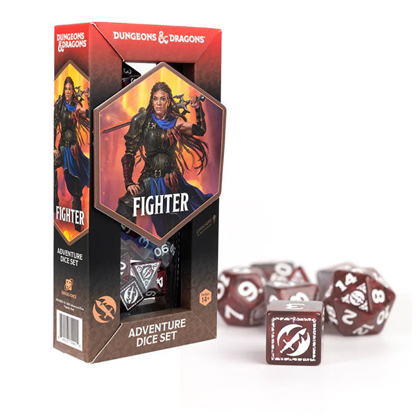 D&D Adventure Dice Set - Fighter - Red