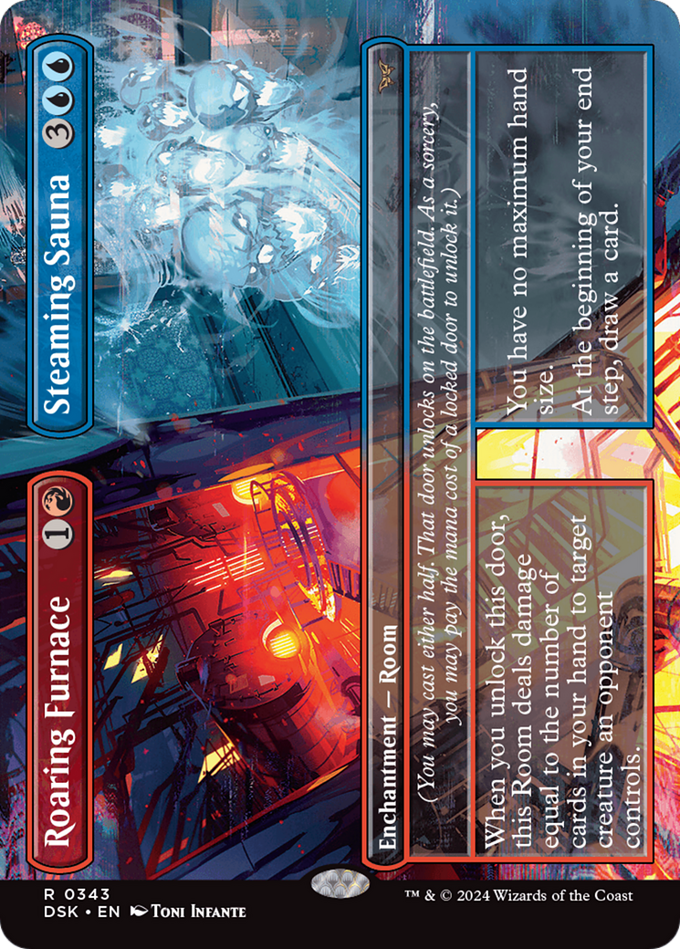 Roaring Furnace // Steaming Sauna (DSK-343) - Duskmourn: House of Horror (Borderless) Foil