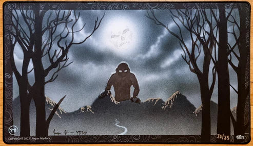 Bad Moon - Jesper Myrfors - Artist Proof Limited Edition [#22, 23, 27 of 35 Copies] - Stitched Signed and Sketched MTG Playmat