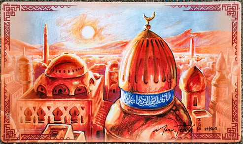 City of Brass - Mark Tedin - Serialized X/500 - Signed by the Artist - Embroidered - MTG Playmat