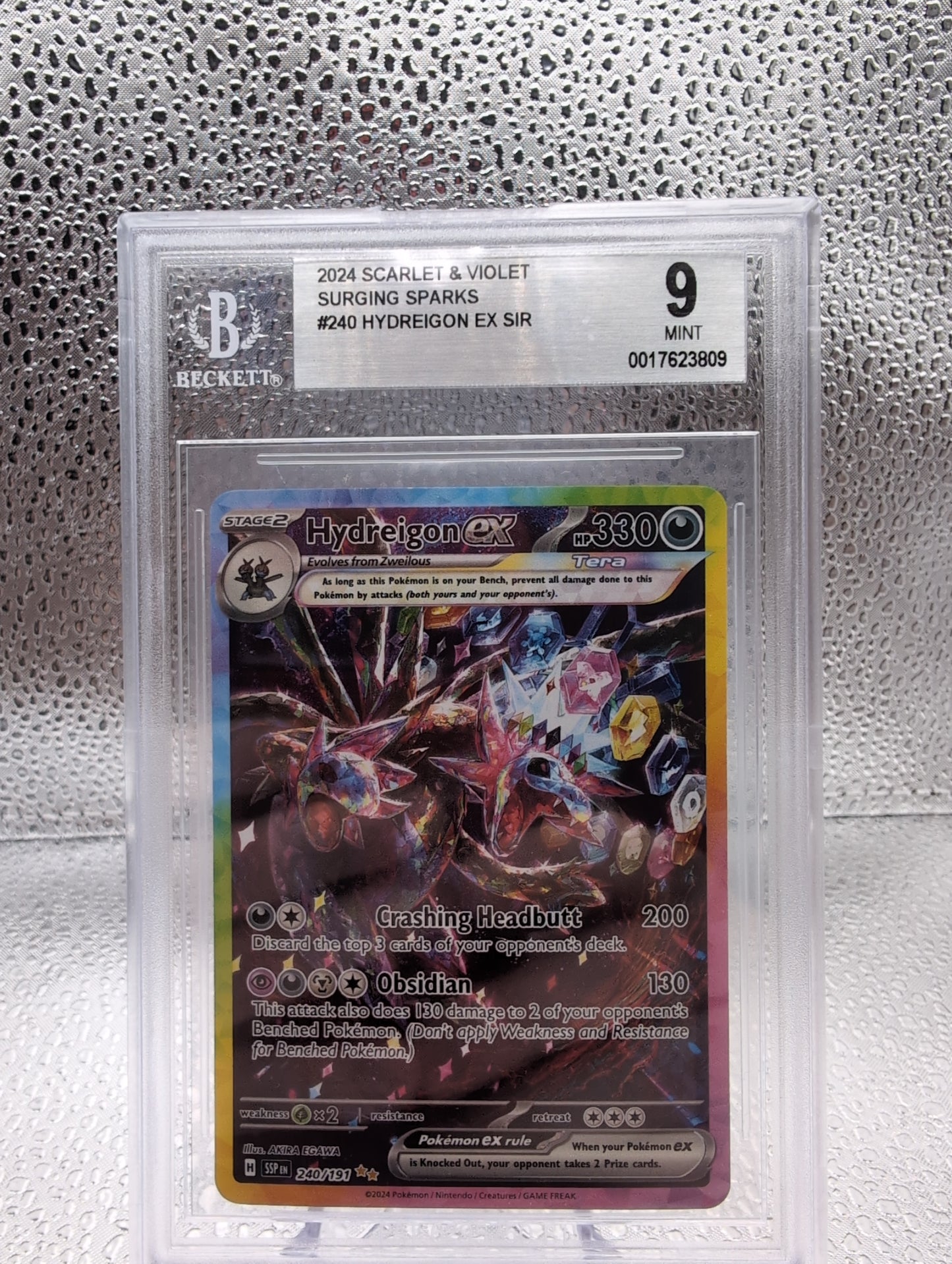 2024 Pokemon - Hydreigon Ex Sir #240 - Surging Sparks - Beckett Mint 9