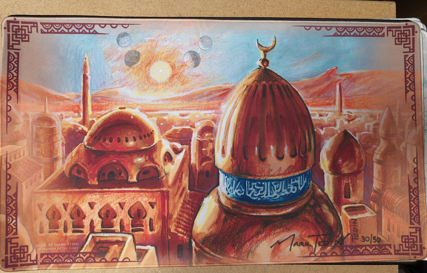 City of Brass - Mark Tedin - Artist Proof Limited Edition [#30 of 50 Copies] - Signed by the Artist - Embroidered - MTG Playmat