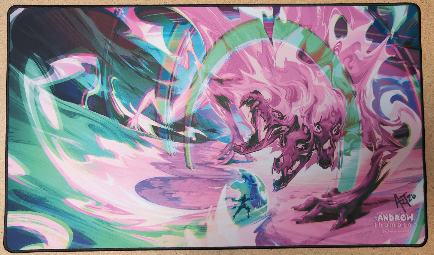 Magic the Gathering - Cerberus - Andrew Tompson - Signed Premium Stitched-Edge Playmat