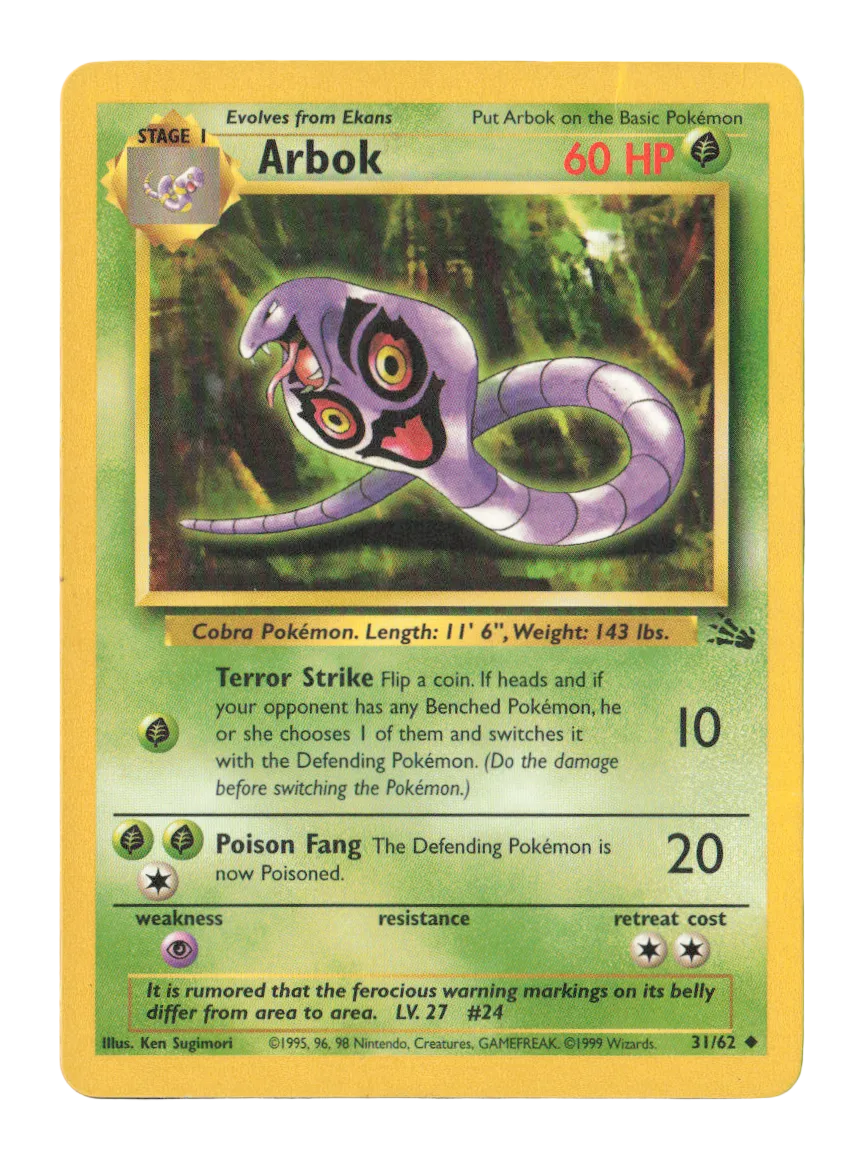 Arbok 031/62  - Unlimited Fossil - Uncommon