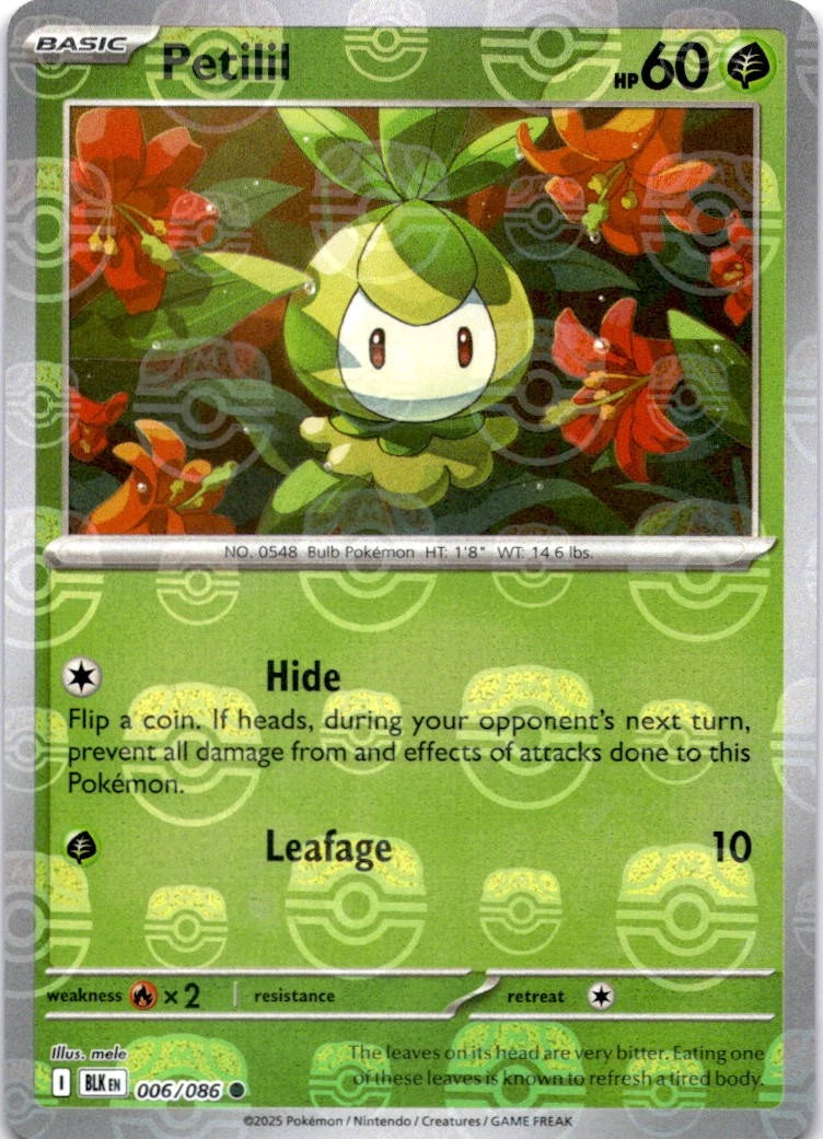 Petilil (Master Ball Pattern) 006/086  - Holofoil SV Black Bolt - Common