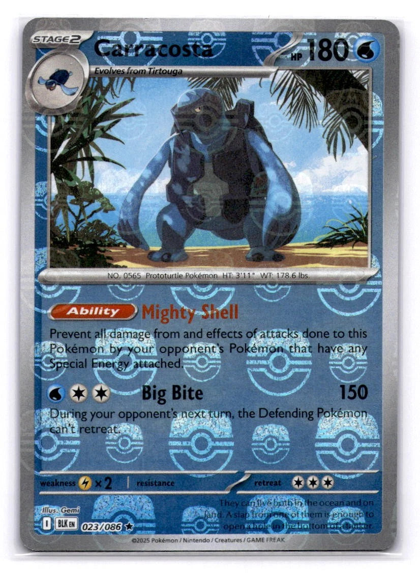 Carracosta (Master Ball Pattern) 023/086  - Holofoil SV Black Bolt - Rare