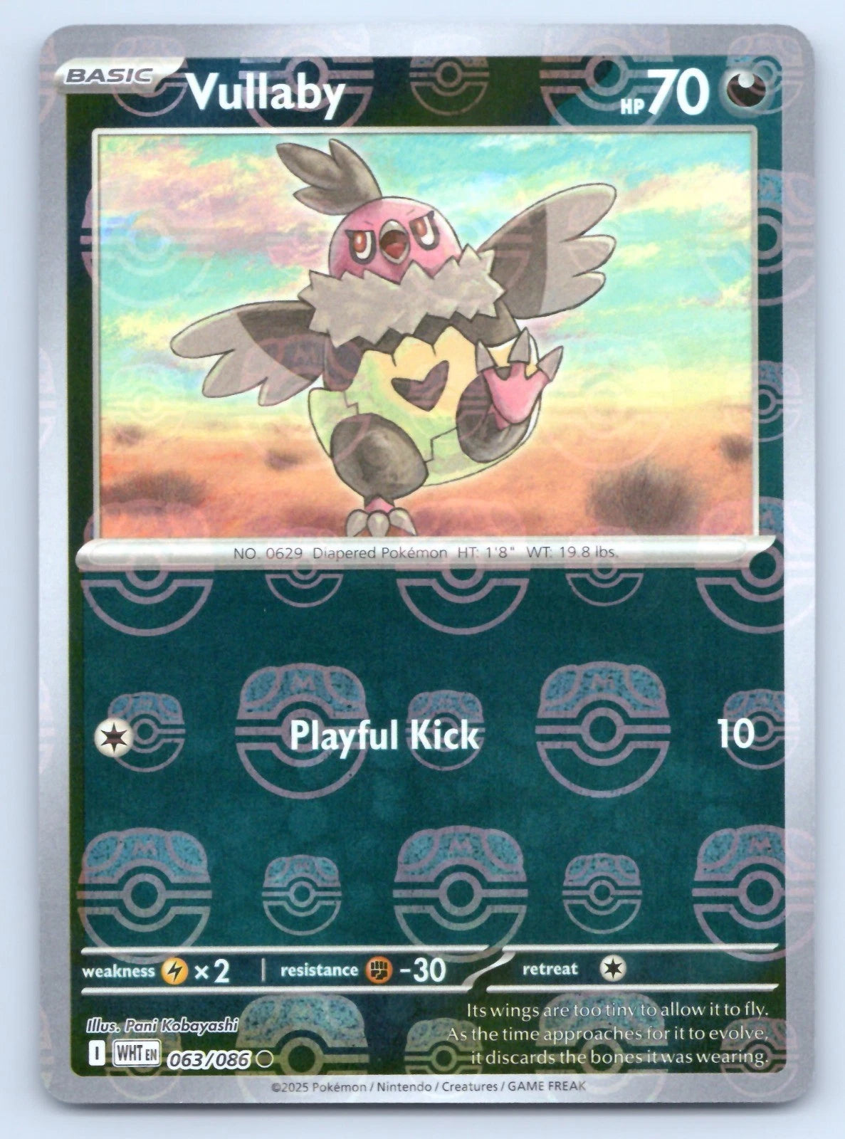 Vullaby (Master Ball Pattern) 063/086  - Holofoil SV White Flare - Common
