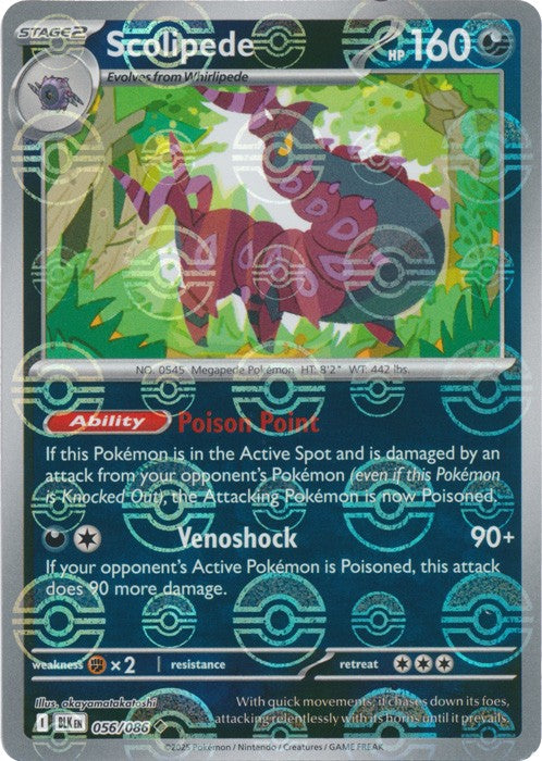Scolipede (Poke Ball Pattern) 056/086  - Holofoil SV Black Bolt - Uncommon