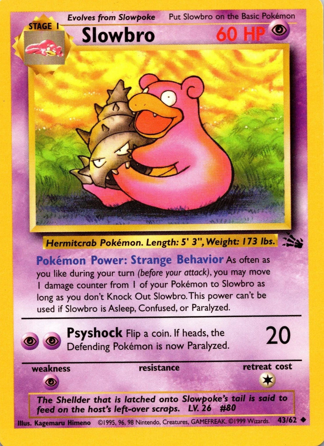 Slowbro 043/62  - Unlimited Fossil - Uncommon