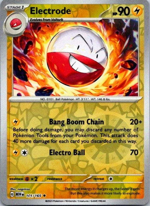 Electrode 101/165  - Reverse Holofoil SV Scarlet & Violet 151 - Rare