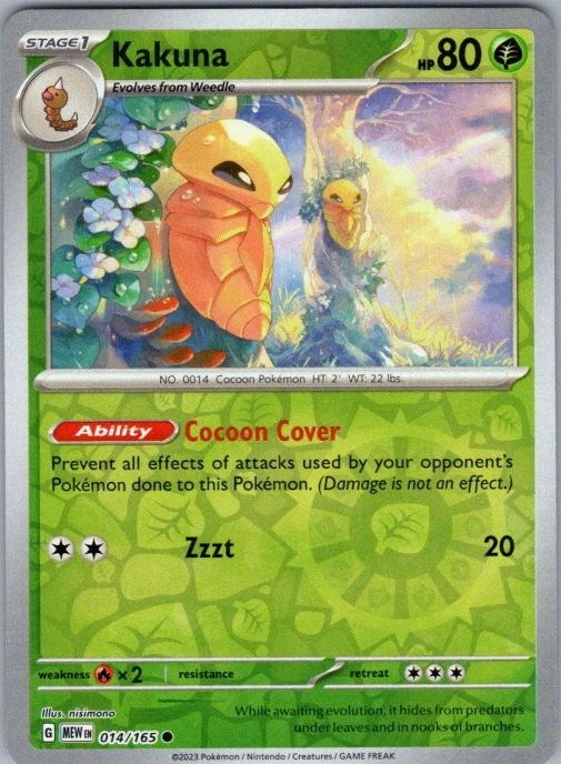 Kakuna 014/165  - Reverse Holofoil SV Scarlet & Violet 151 - Common