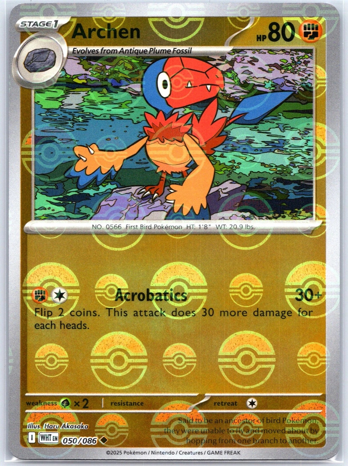Archen (Poke Ball Pattern) 050/086  - Holofoil SV White Flare - Uncommon