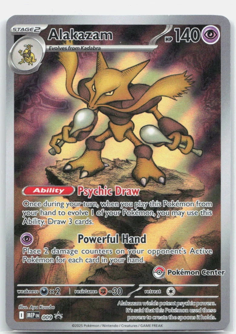 Alakazam 009 (Pokemon Center Exclusive) - Holofoil ME Mega Evolution Promo - Promo