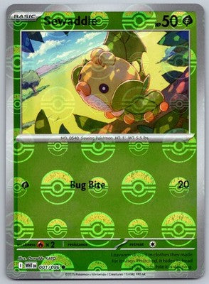 Sewaddle (Poke Ball Pattern) 001/086  - Holofoil SV White Flare - Common