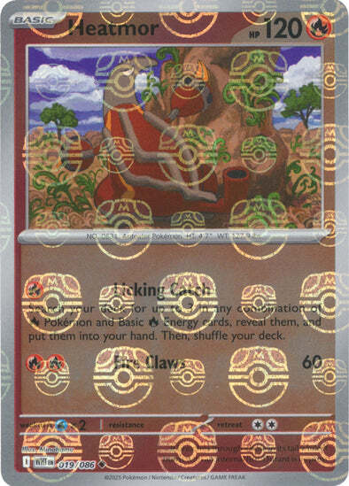 Heatmor (Master Ball Pattern) 019/086  - Holofoil SV White Flare - Uncommon