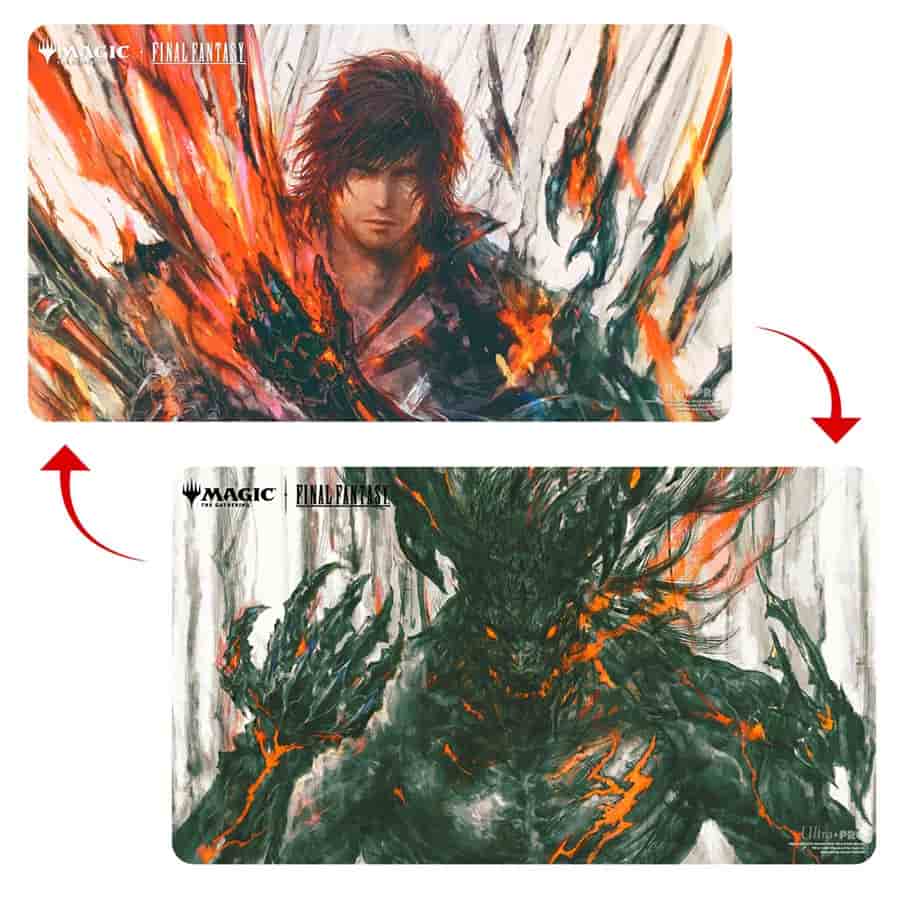 Playmat Clive, Ifrit’s Dominant / Ifrit, Warden of Inferno - Magic the Gathering - Final Fantasy - Double Sided Premium